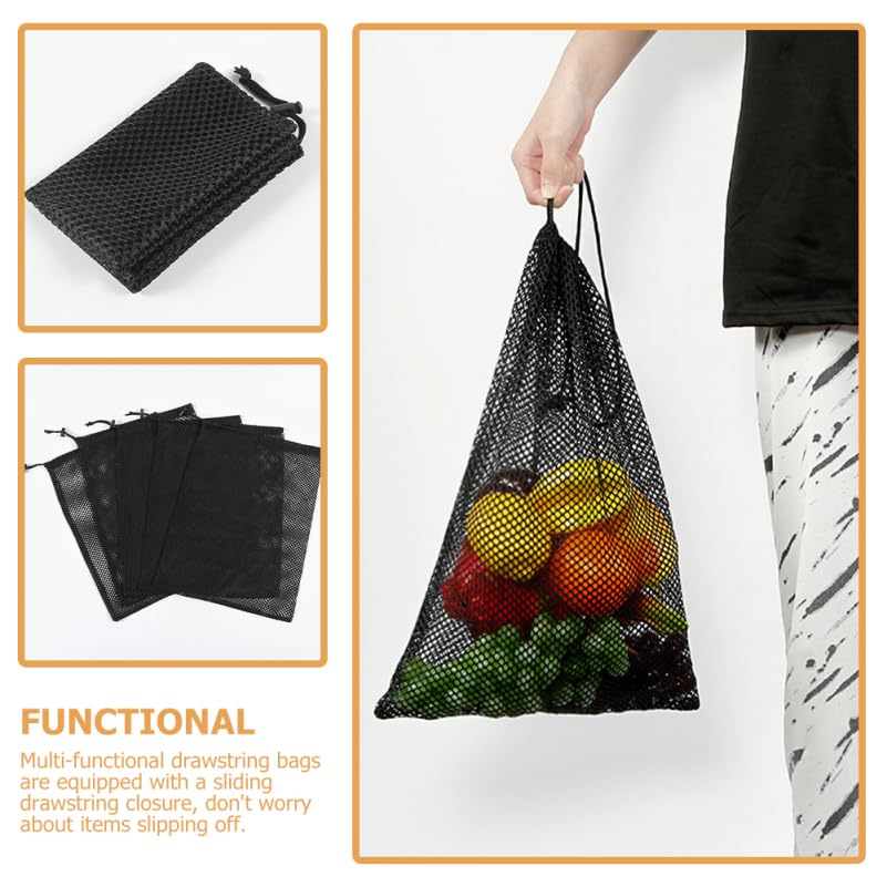 Garneck Mesh Bags, 10-Piece Set, Multifunctional Drawstring Net Bags for Storing Items, Durable, 45x35cm