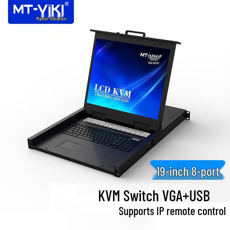 MT-viki 8-Port IP KVM Switch with 19-inch LCD Console