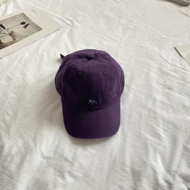 Koreanische bestickte Baumwoll-Baseballkappe mit kleinem Fuchs für Männer und Frauen mit breiter Krempe, die Gesichter zeigt, mit kleiner Entenküken-Kappe, Sonnenschutz, Trend