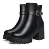 New Hot Style Fashion Women Boots Round Head Thick Bottom PU Leather Waterproof Woman Snow Boots Free Shipping