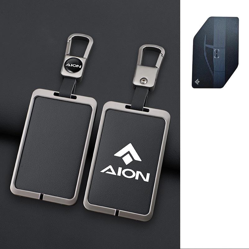 

Interior Mouldings Car Smart NFC Card Key Case Cover For Trumpchi GAC AION Hyper GT HT Zinc Alloy Leather Protector Keychain Au