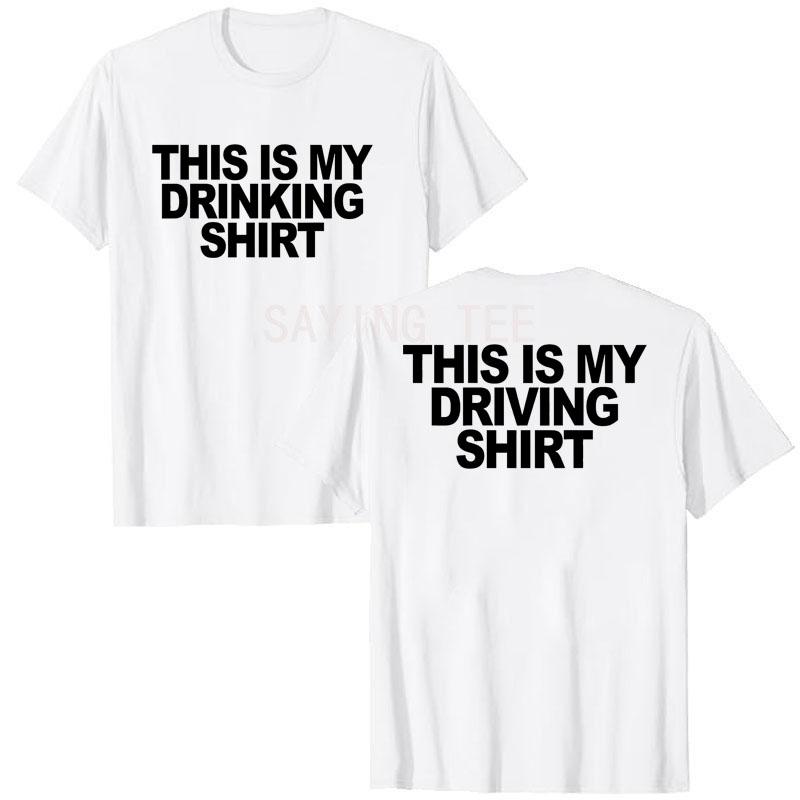 This Is My Drinking Shirt and Driving Shirts Funny Quotes T-Shirt Letters Printed Sayings Graphic Tee Tops Short Sleeve Blouses