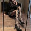 Women's Tights Sexy One Line Design Pantyhose Small Bow Fishnet Stockings Plus Size Women Ladies Female Hosiery New