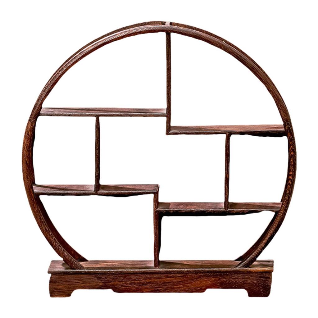 Wooden Display Stand Tea Set Storage Rack Collectibles Desktop Elegant Showcase