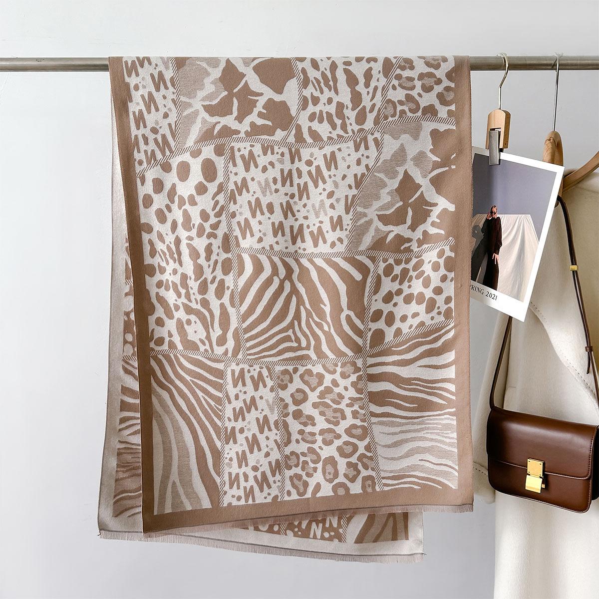 

Зимний шарф из кашемира с леопардовым принтом для женщин, шали и палантины, толстое теплое одеяло, мягкое пончо Bufanda Mujer