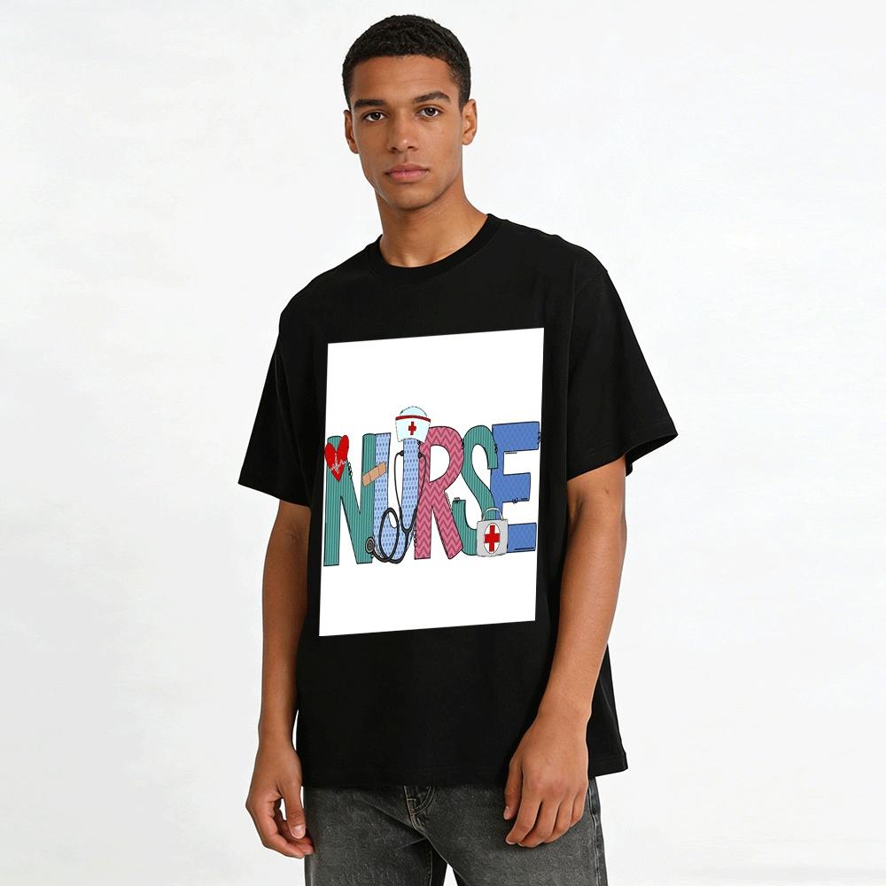 Nurse Themed Printed Casual T-Shirt For Medical Staff Gift Top Pure Cotton T-shirt