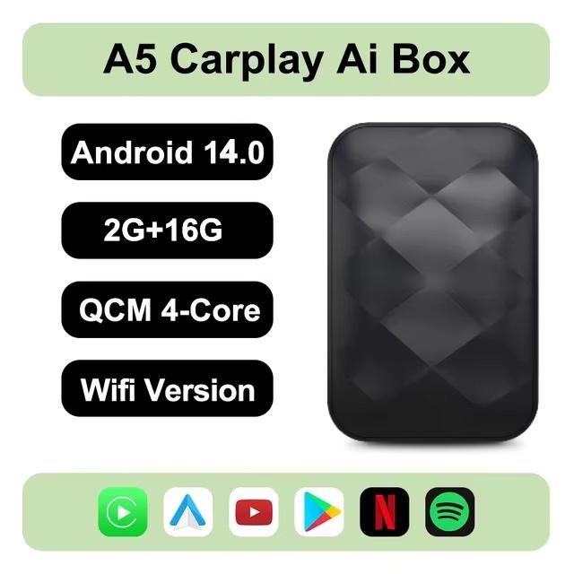 2025 New 3IN1 Android14 Wireless Carplay Android AutoAdapter Upgrade Plug&Play For Youtube Netflix Dongle Wireless Car AI TV BOX