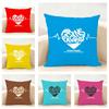 Lovely Sentence For Family Warm Hearts Cushion Cover Linen Pillowcase Soft For Sofa Bed Home Room Decor