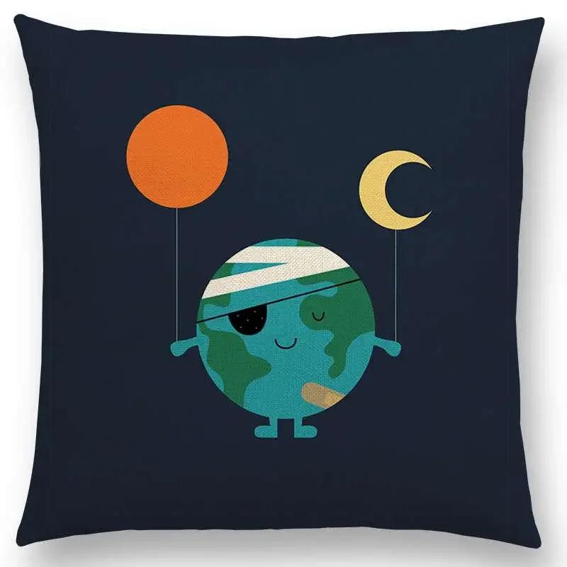 Latest Day Night Sun Moon Child With Animals Friends Wolf Bear Elephant Rabbit Cushion Cover Home Decor Sofa Throw Pillow Case