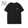CAT TERYX Short-sleeved T-shirt Men's and Women's Fun Trendy Brand Pure Cotton Loose and Cute Cat Couple Casual Half-sleeved Top