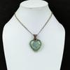 Aquamarine Gemstone Handmade Copper Wire Wrap Jewelry Lovely Heart Shape Pendant For Her
