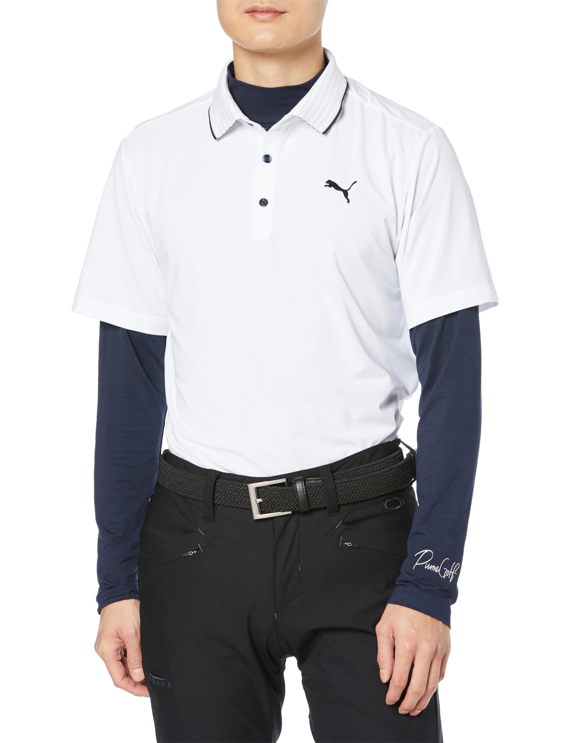 

Golf Shirt GOLF Golf Stretch Smooth Kanoko Set White Glow [PUMA] Polo/Short Sleeve/627605 Men s