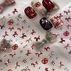 2026 Year of the Horse 3D Embossed Nail Art Stickers - Red Retro Horse Design for DIY Nails