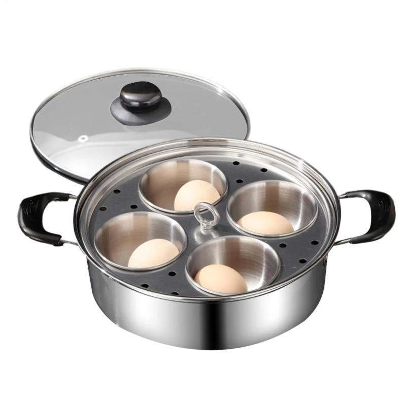 Steamer Egg Poacher Stainless Steel Steamer Poached Egg Maker Pot Egg Poaching  Pan Cooker Pot Kitchen Cooking Pot Tools