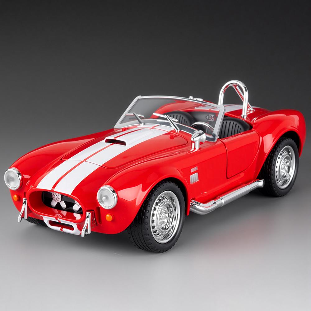 1/22 Ford Shelby Cobra 427 S/C 1965 Modello in Lega Macchinina Giocattolo Diecasts Fusione in Metallo Macchinina con Suono e Luce Giocattoli per Bambini Veicolo