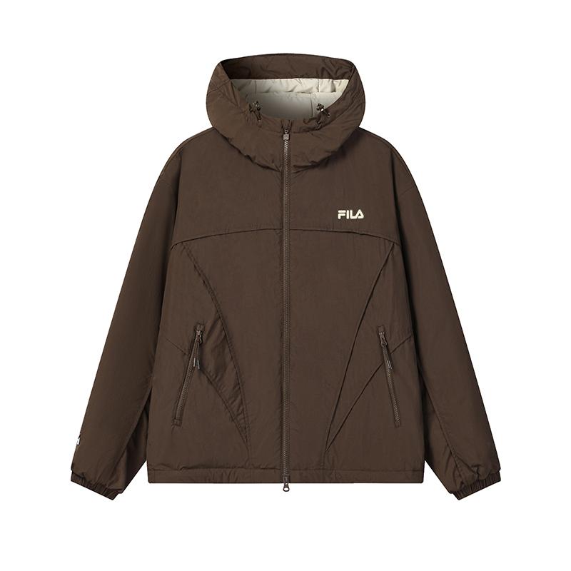 Fila Оригинальная Модная Ретро Классическая Простая Повседневная Универсальная Удобная Свободная Вязаная Хлопковая Куртка с Капюшоном Мужские куртки Темно-Коричневая F11M619903FBN XL