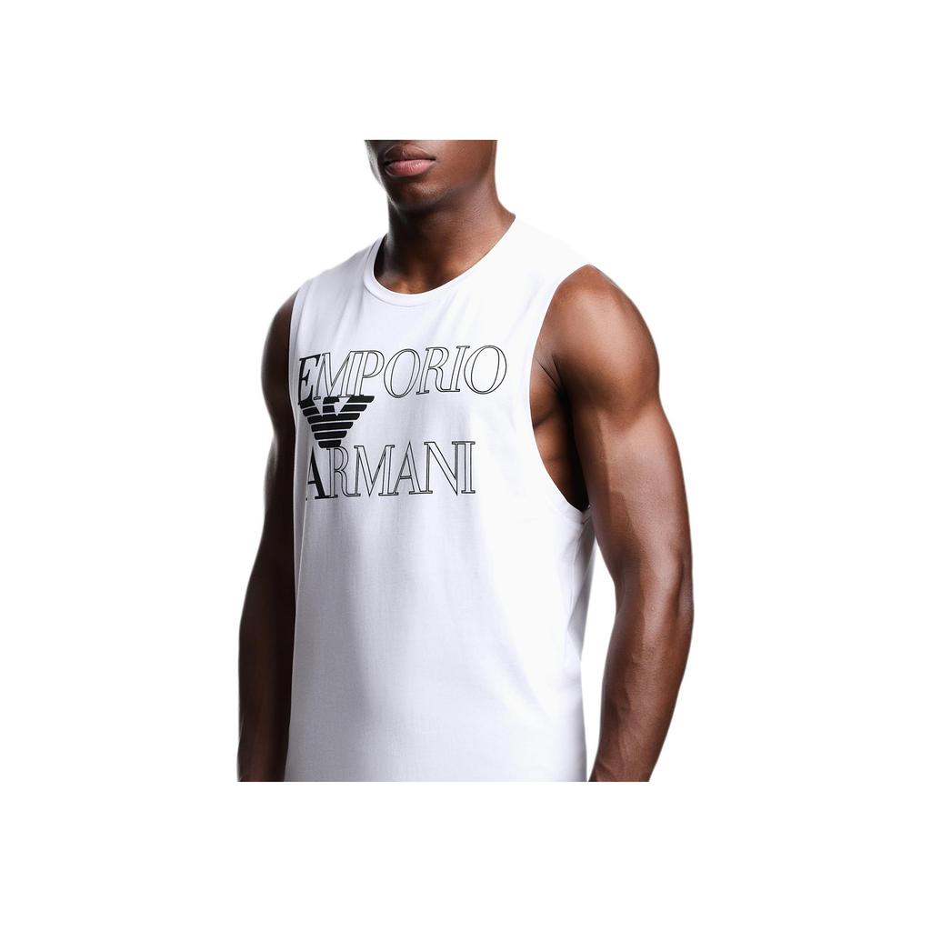 Emporio Armani Cotton Logo Print Round Neck Sleeveless Vest Men Tops EM000572-AF20434-U0002