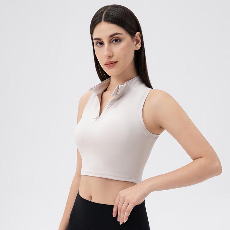 

Yudong Women s Sleeveless Stand-Collar Front-Zip Yoga Tank Top XL