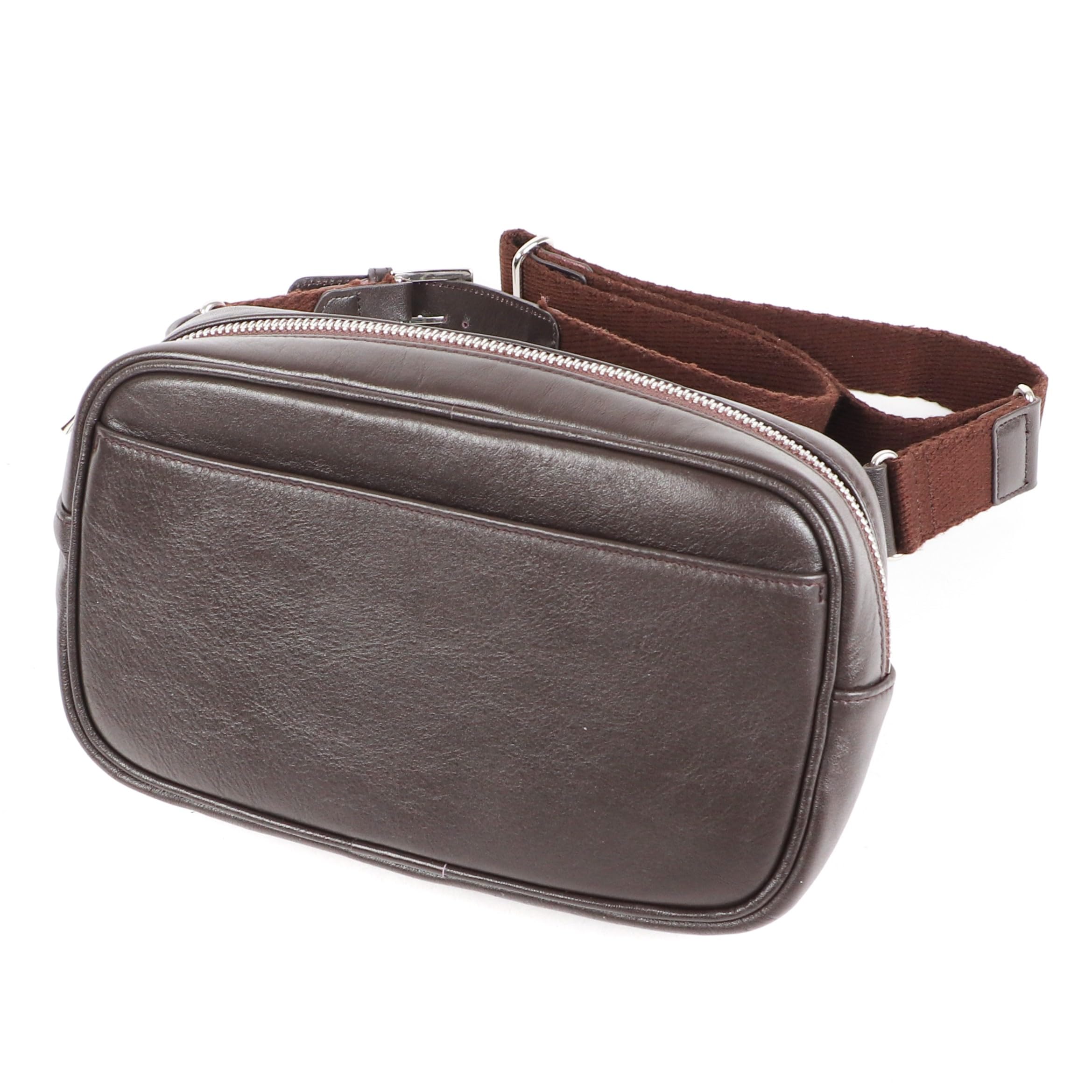 

Genuine Leather NP Leather S Size Body Bag Stylish Boosters Dark Brown [Boosters] темно-коричневого кольору