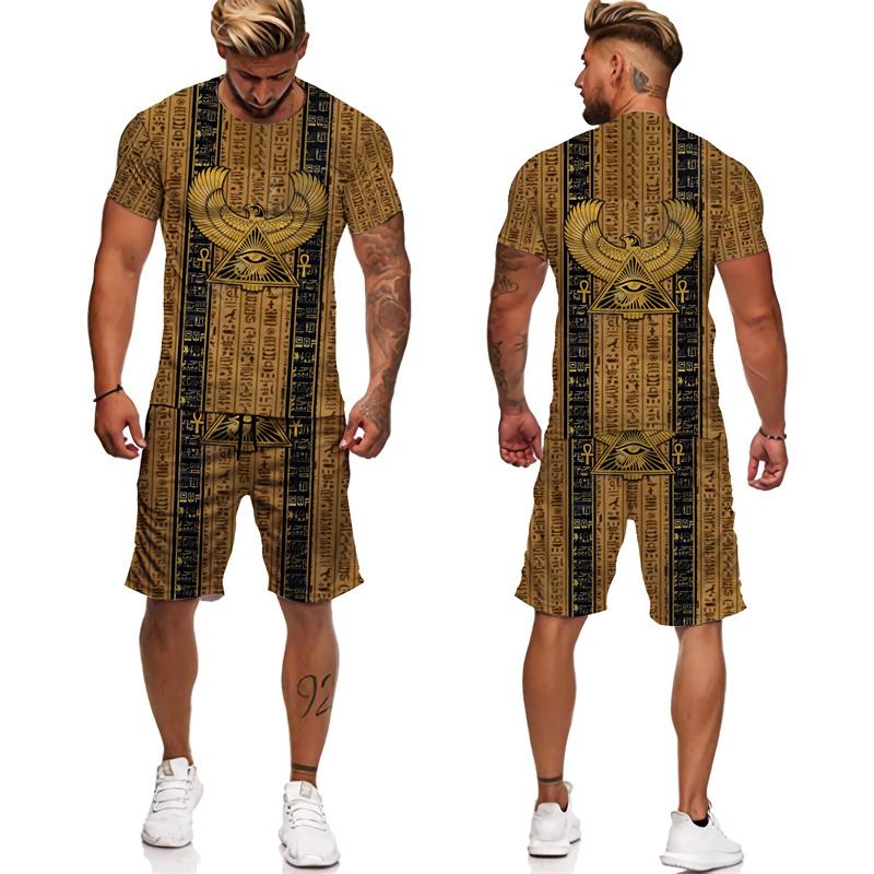 Vechiul Horus Zeul Egiptean Ochiul Egiptului Faraon Imprimare 3D Tricouri/Short/Costume Hip Hop Îmbrăcăminte Streetwear Unisex Seturi 2 piese