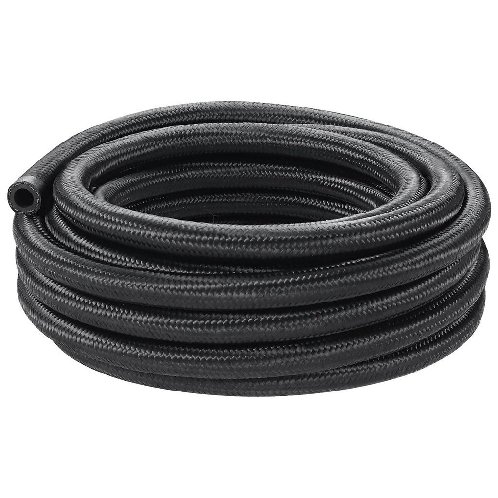 6AN Fuel Line Kit, 20 FT Fuel Hose Kit, 0.34" Nylon Stainless Steel Braided Fuel Line Oil/Gas/Diesel Hose End Fitting Kit, with 12 PCS Swivel Fitting