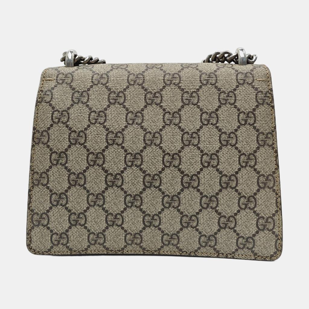 [Pre-Owned] Dionysus Textured Tiger Head Spur Buckle Logo Print Canvas And Suede Chain Shoulder Bag - Very Good #NZJMMW