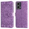 For Motorola Moto G85 5G/S50 Neo 5G Case Sunflower Imprint Leather Wallet Phone Cover