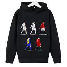 Spring Autumn Casual Children's Hoodie Sports Sweatshirt for Boys and Girls Ronaldo Printed 2-14 Years Fashion Kids Pullover Top