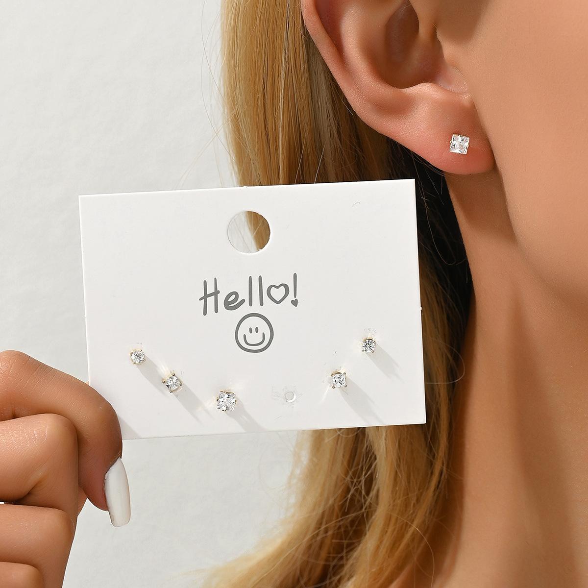 

Универсальные темпераментные серьги женские простые серьги-гвоздики Mori из циркония геометрический дизайн легкие роскошные серьги