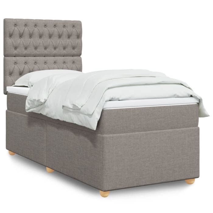 Maison Exclusive - Sommier à lattes de lit avec matelas Taupe 80x200 cm Tissu