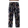 WTEMPO Women Summer Ice Silk Floral Printed Wide Leg Pants Large Size Elastic High Waist Casual Loose Cropped Pants