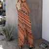 Women Plus Size Sleeveless Scoop Neck Gathered Front Floral Printed Wide Leg Jumpsuit With Pockets
