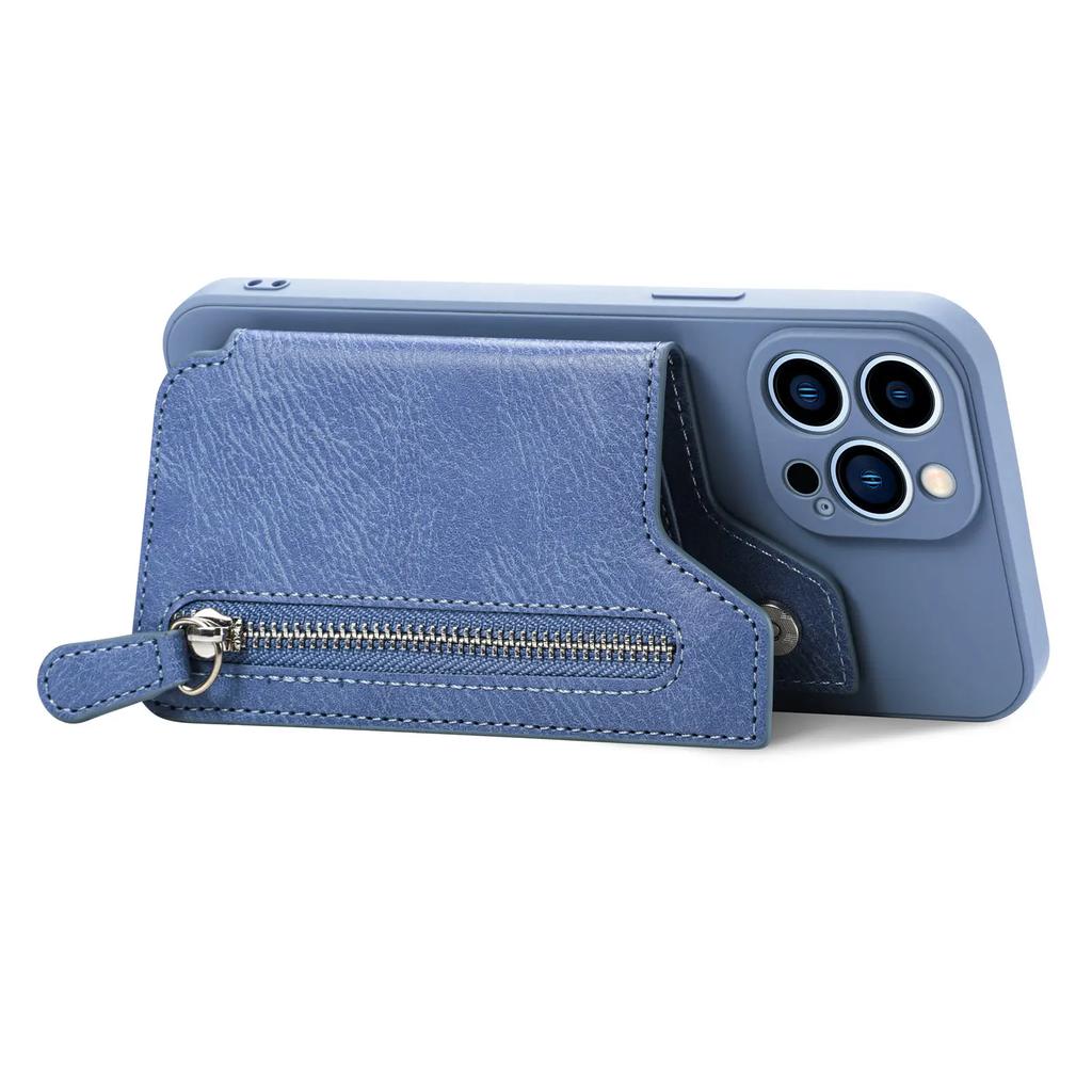 Zipper Cards Holder Leather Wallet Phone Case For iPhone 16 Pro Max 15 14 Plus 13 12 11 13Mini XS X XR SE 2026 Anti-drop Cover