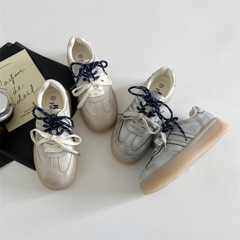 Fashion platform German training shoes women's lightweight round head casual Forrest Gump board shoes