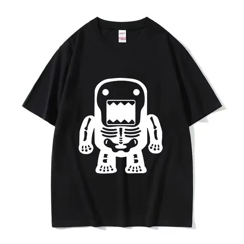 Epic Face Domo Kun European and American Fun and Funny Emoji Pattern Trendy Brand Short-sleeved T-shirt for Men and Women Tops