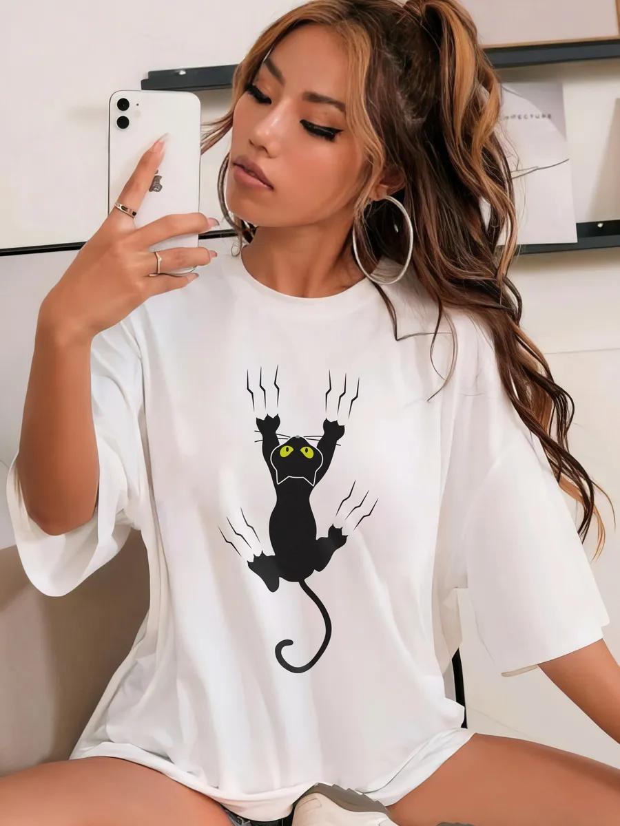 Oversized T-shirt with print AWESOMENESS XL
