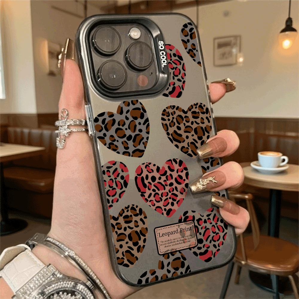 Leopard Print Hearts Hard Phone Case for Xiaomi Redmi Note 15 14 13 12 11 Pro Plus Shockproof Protective Cover