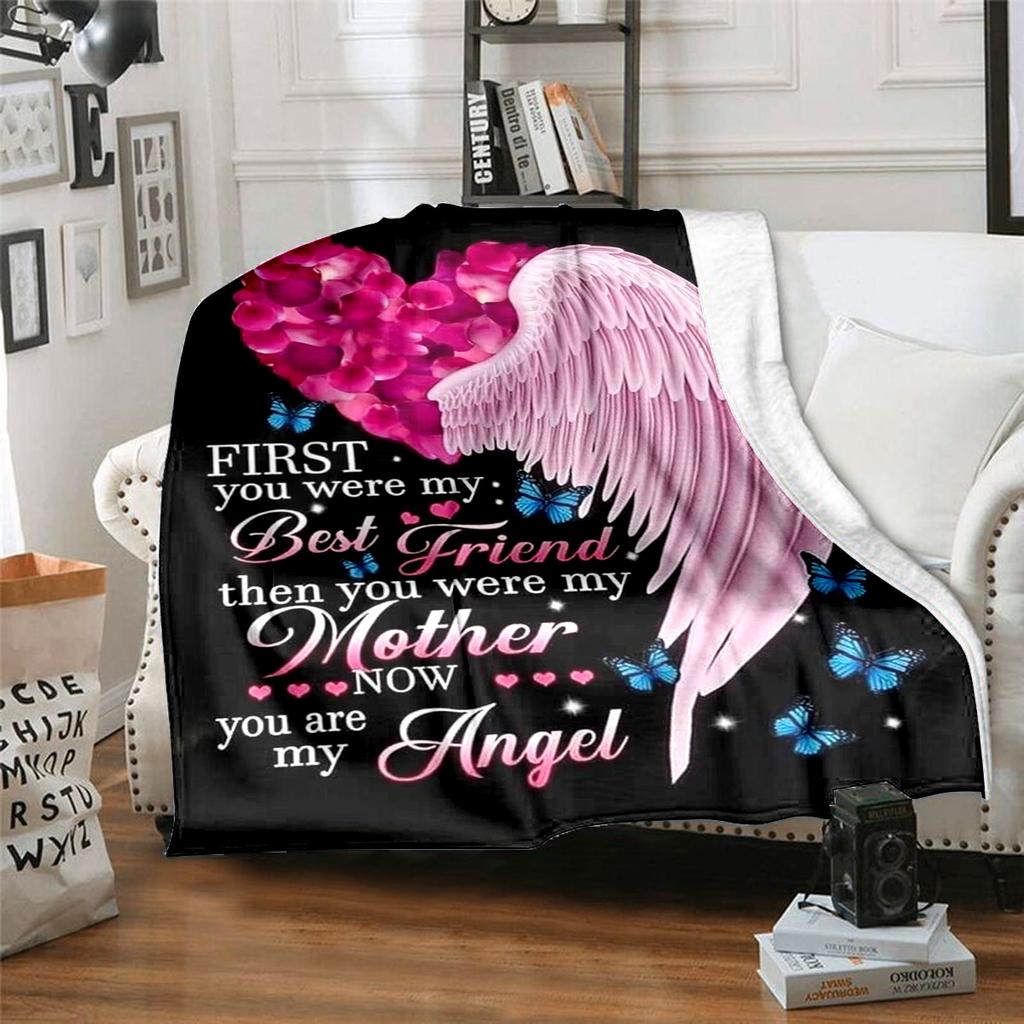 Mother Angel Plush Blanket Soft Comfortable All Seasons Perfect Sofa Office Naps Outdoor Travel Makes Great Gift