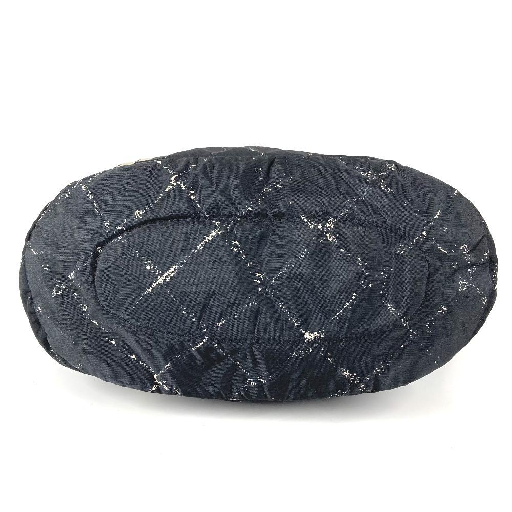 CHANEL Old travel line Pet Bag Bag Dog Doggie Shoulder Bag Nylon Black