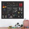 Pegboard, Perforated, 300*400mm, 25mm Hole Pitch, Wall-Mounted, Magnetic, Tool Storage, DIY, Decorative, Kitchen, Office, Bathroom (Black, 3 Panels)