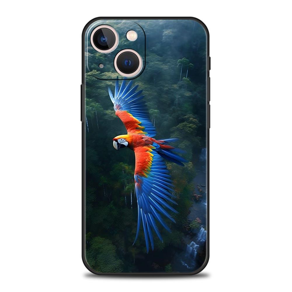parrot bird Luxury Phone Case For iPhone 16 13 15 14 12 11 Pro MAX XR X SE XS 7 8 Plus Soft TPU Shockproof Cover