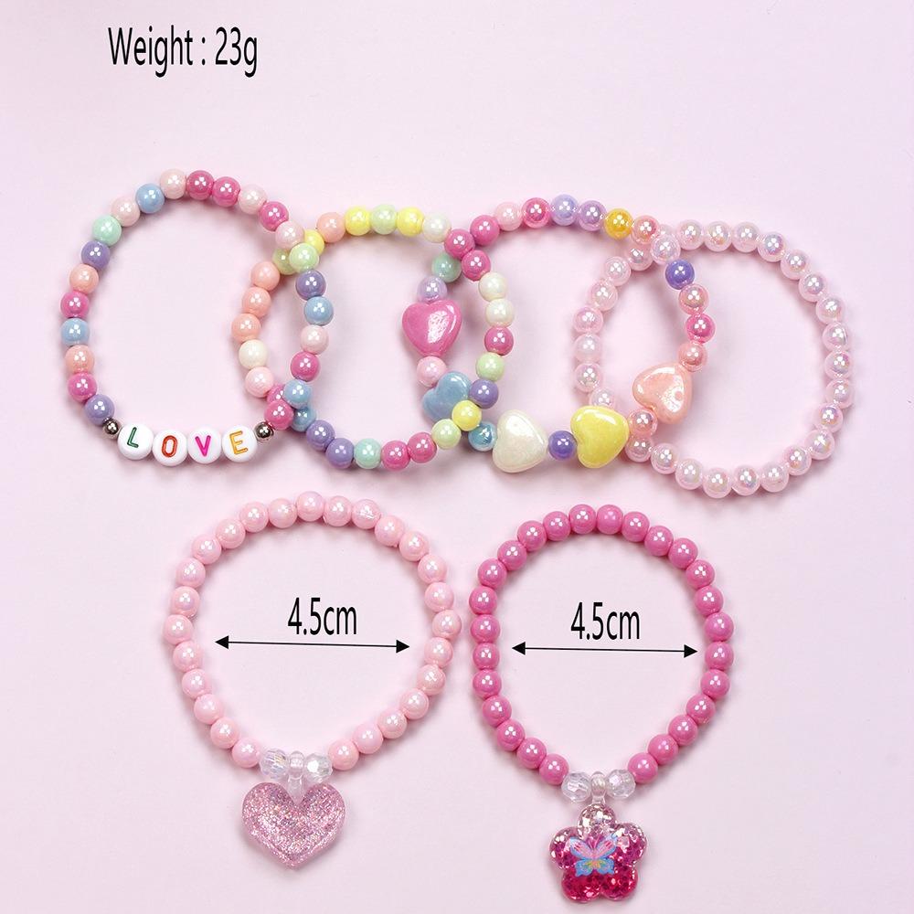 6PCS Colorful Acrylic Beaded Bracelet Rainbow Children's jewelry bracelet Colorful bracelet set