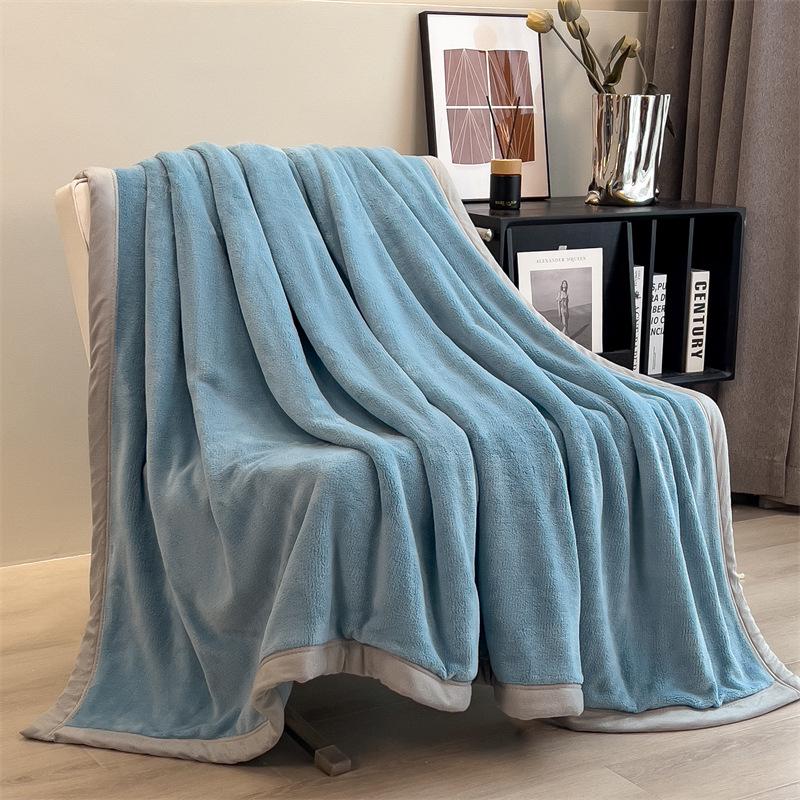 Pluche melkvliesdeken met hoog gramsgewicht: Dubbelzijdige, Dikke, Warme Bank/Slaapbank Plaid