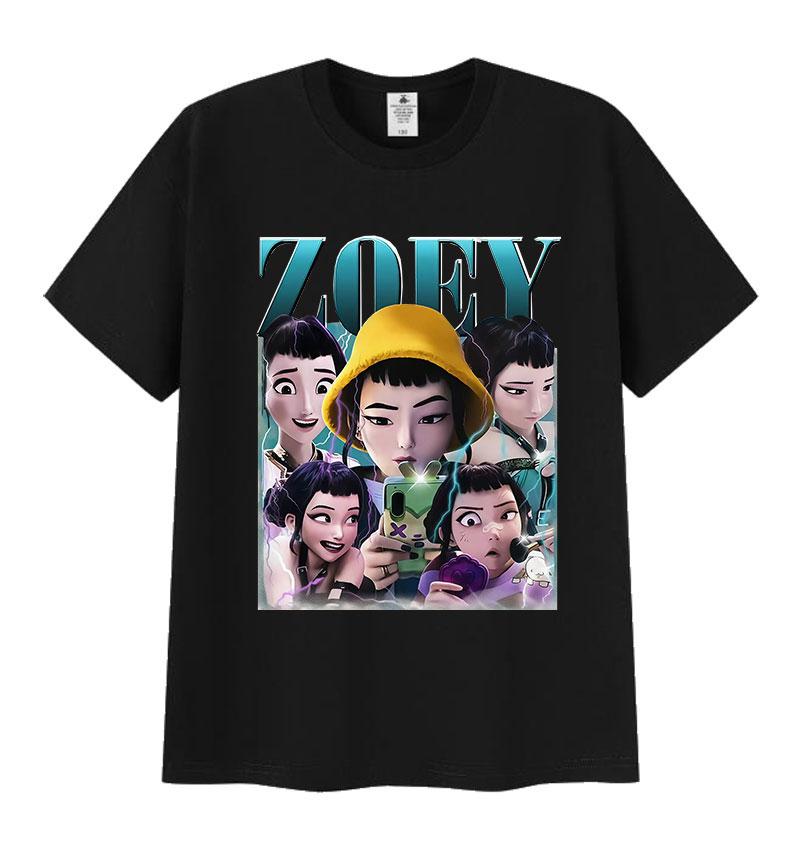 K-pop Zoev Demon Hunters Anime Graphic Print T Shirt Men Women's Harajuku Fashion Oversized T-shirts Casual Cotton Tops T-Shirt