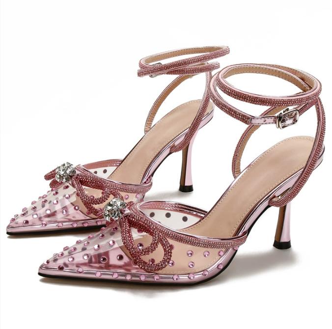 Brand High Heel Sandals Women 2025 Summer Pointed High Heel Shoe Designer Shoe Luxury Single Shoe Women Shoe 8.5cm