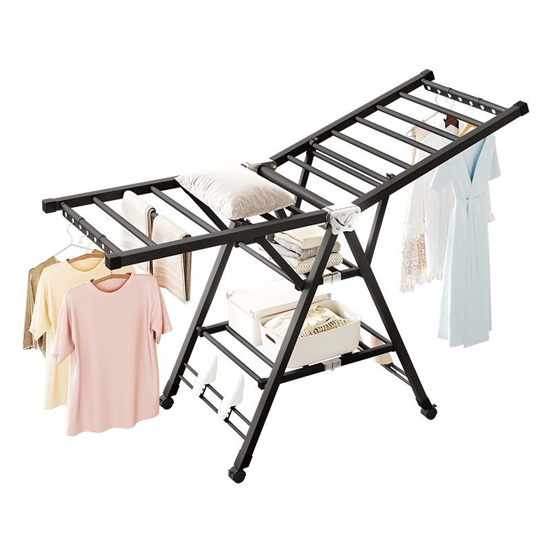 Foldable Indoor Clothes Drying Rack with Quilt Support
