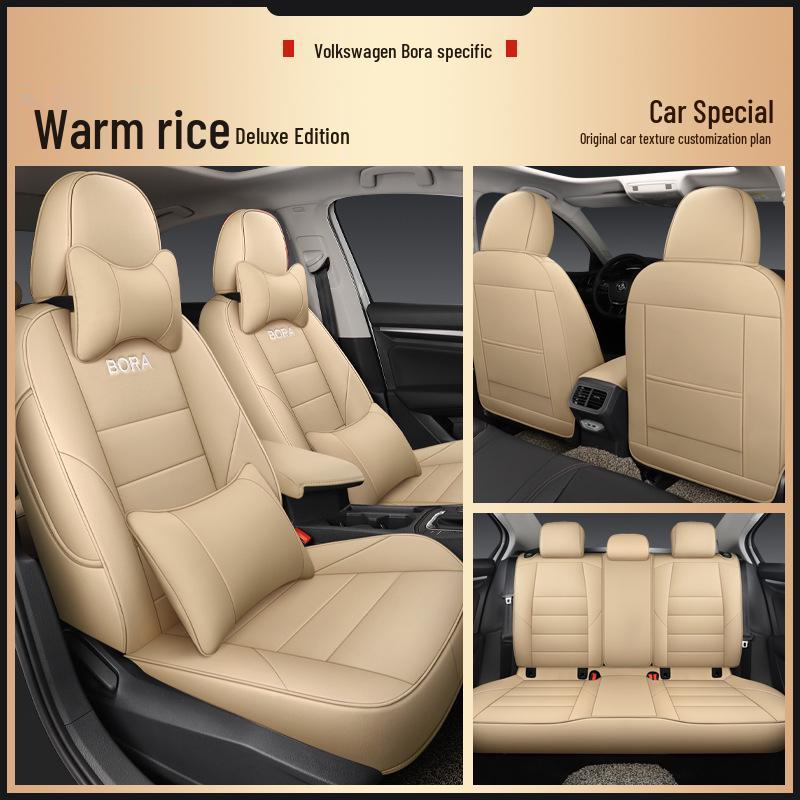 Volkswagen Bora Series Universal Leather Car Seat Cover - Four Seasons, Full Coverage, Five-Seater.