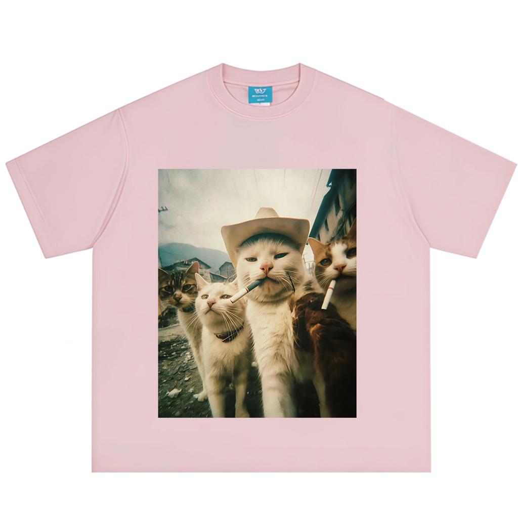 Funny Cat Meme Tshirt Unisex Unisex Hiphop Punk Tshirts Shortsleeved Fashion Loose Casual Cotton Summer Oversized Tshirts