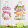 Happy Easter Decor Door Pendant Paper Rabbit Egg carrot Welcome Sign Hanging Ornament Easter egg hunt Spring Party Wall decor
