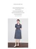 Retro Jacquard Denim Slimming Mid-Length Dress for Women - Summer Style